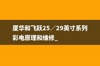 厦华和飞跃25/29英寸系列彩电原理和维修