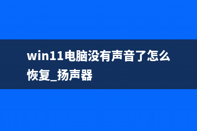 Win11电脑没有声音了怎么恢复？一键恢复电脑声音问题 (win11电脑没有声音了怎么恢复 扬声器)