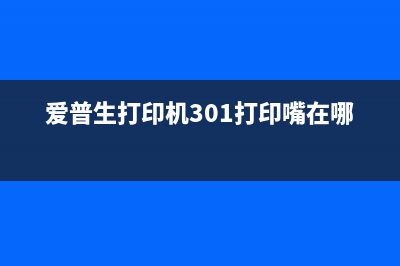 爱普生打印机301清零软件怎么下载和使用？(爱普生打印机301打印嘴在哪里)