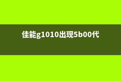 佳能G1010出现5B00错误代码的解决方法(佳能g1010出现5b00代码什么故障)