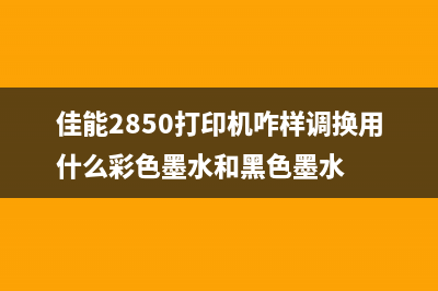 佳能2850打印机废墨清零教程分享(佳能2850打印机咋样调换用什么彩色墨水和黑色墨水)