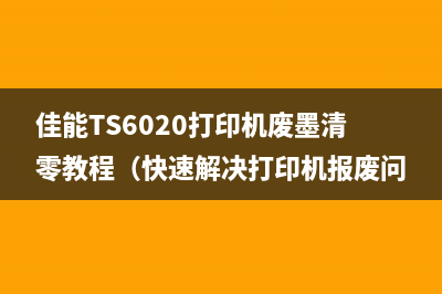 佳能TS6020打印机废墨清零教程（快速解决打印机报废问题）