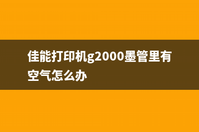 佳能打印机G2000清除废墨的简易方法(佳能打印机g2000墨管里有空气怎么办)