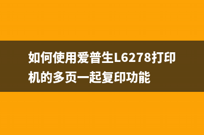 如何使用爱普生废墨清零软件L310实现打印无忧(如何使用爱普生L6278打印机的多页一起复印功能)