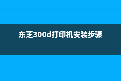 东芝300d打印机清零方法（详细步骤及注意事项）(东芝300d打印机安装步骤)