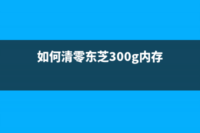 如何清零东芝300D打印机？(如何清零东芝300g内存)