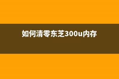 如何清零东芝300d机器（详细步骤教学）(如何清零东芝300u内存)