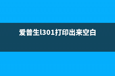 爱普生l301打印机清零详细教程分享(爱普生l301打印出来空白)