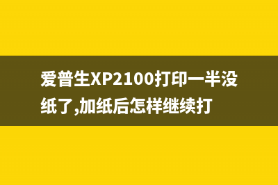 爱普生XP2100打印机清零软件让你的打印机焕然一新(爱普生XP2100打印一半没纸了,加纸后怎样继续打)