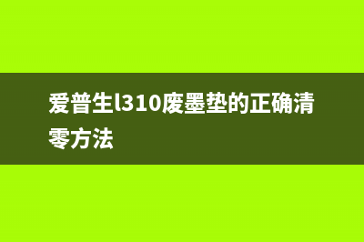 爱普生L310废墨清除软件，让你的打印机焕然一新(爱普生l310废墨垫的正确清零方法)