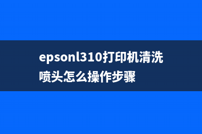 EPSONl310打印机清零软件下载（解决打印机出现错误的问题）(epsonl310打印机清洗喷头怎么操作步骤)