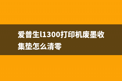 爱普生L1300打印机废墨垫更换详细步骤解析(爱普生l1300打印机废墨收集垫怎么清零)