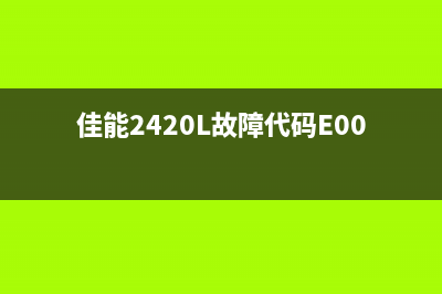 佳能2420L故障代码E0008080000解决方法详解(佳能2420L故障代码E000007-0000)