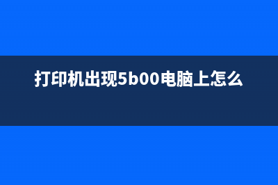 打印机出现5b02错误怎么处理？(打印机出现5b00电脑上怎么清零)