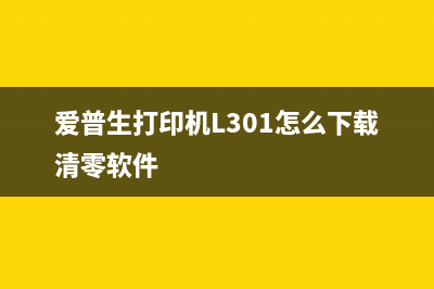 爱普生打印机l301废墨仓怎么拆卸更换？(爱普生打印机L301怎么下载清零软件)