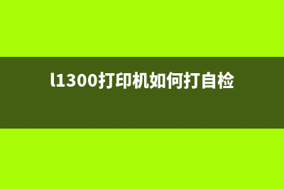 L1300打印机如何进行清零操作？(l1300打印机如何打自检)