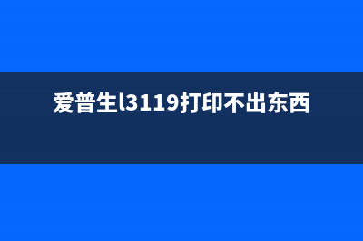 爱普生l3119打印机怎么清洗喷头（详细步骤及注意事项）(爱普生l3119打印不出东西)