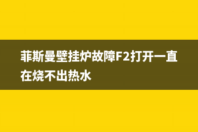 菲斯曼壁挂炉故障闪红灯(菲斯曼壁挂炉故障闪红灯怎么回事)(菲斯曼壁挂炉故障F2打开一直在烧不出热水)