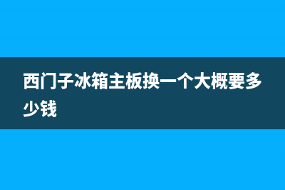 西门子冰箱主板故障(西门子冰箱电路主板位置)(西门子冰箱主板换一个大概要多少钱)