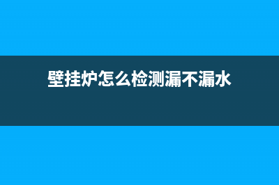 壁挂炉怎么检测与维修(壁挂炉怎么检测漏不漏水)
