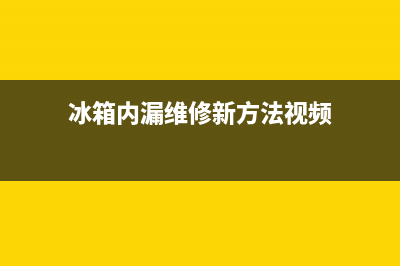 维修冰箱后面漏水(冰箱内漏维修新方法视频)