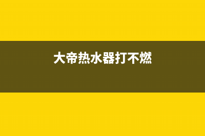 大帝热水器火焰故障e2(大帝热水器打不燃)
