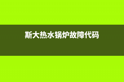 斯大锅炉SE故障(斯大热水锅炉故障代码)