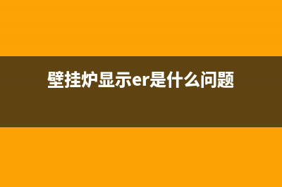 壁挂炉显示ER什么故障(壁挂炉显示er是什么问题)