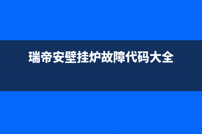 瑞帝安壁挂炉故障代码e04(瑞帝安壁挂炉故障代码大全)