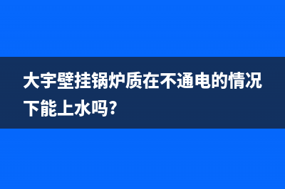 大宇壁挂锅炉e6故障(大宇壁挂锅炉质在不通电的情况下能上水吗?)