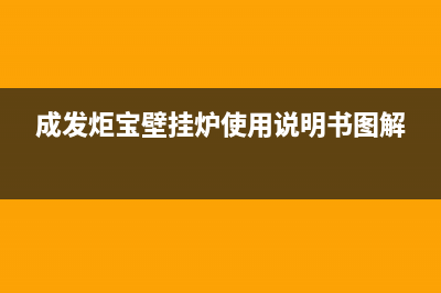 成发炬宝壁挂炉故障代码EL(成发炬宝壁挂炉使用说明书图解)