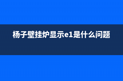 杨子壁挂炉故障E2(杨子壁挂炉显示e1是什么问题)