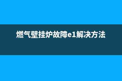 燃气壁挂炉故障代码e6(燃气壁挂炉故障e1解决方法)