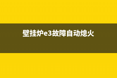 壁挂炉e3故障自动恢复(壁挂炉e3故障自动熄火)