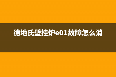 德地氏壁挂炉e01故障码(德地氏壁挂炉e01故障怎么消除)