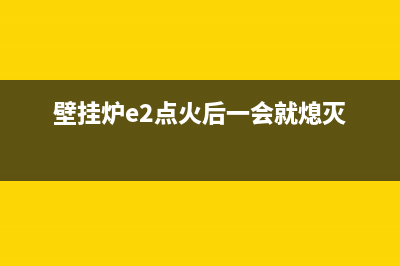 壁挂炉E2点火燃烧故障(壁挂炉e2点火后一会就熄灭)