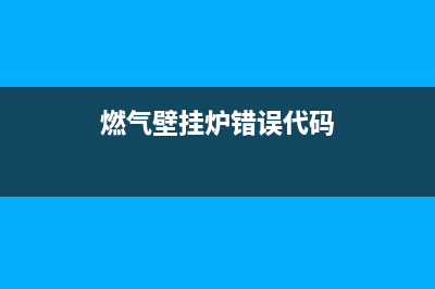 燃气壁挂炉错误代码e3(燃气壁挂炉错误代码)