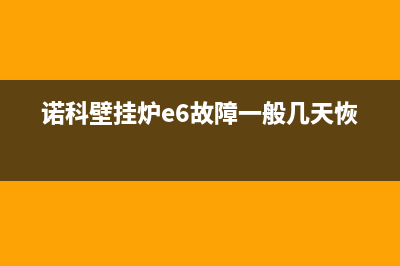 诺科壁挂炉e6故障怎么处理(诺科壁挂炉e6故障一般几天恢复)