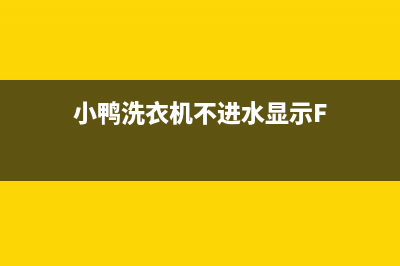 小鸭洗衣机不进水_代码_e4(小鸭洗衣机不进水显示F)
