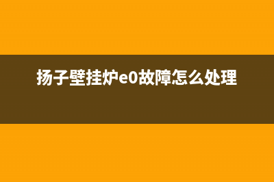 杨子壁挂炉故障代码e1(扬子壁挂炉e0故障怎么处理)