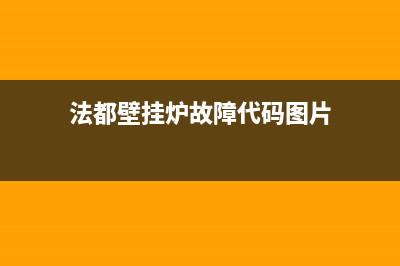 法都壁挂炉故障代码e4(法都壁挂炉故障代码图片)