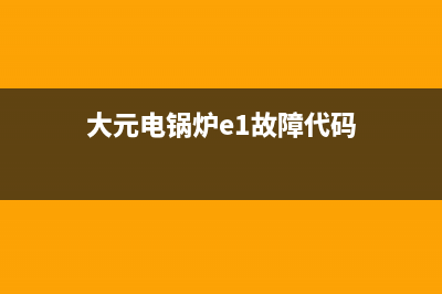 大元电锅炉E1故障(大元电锅炉e1故障代码)