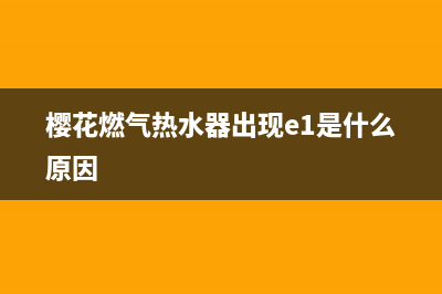 樱花燃气热水器e1故障代码(樱花燃气热水器出现e1是什么原因)