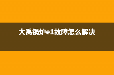 大禹锅炉E1故障(大禹锅炉e1故障怎么解决)