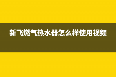 新飞燃气热水器故障代码E4(新飞燃气热水器怎么样使用视频)