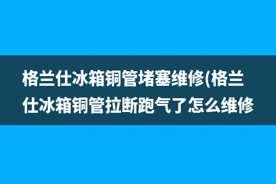 格兰仕冰箱铜管堵塞维修(格兰仕冰箱铜管拉断跑气了怎么维修)