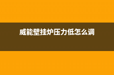 威能壁挂炉压力不足故障原因及解决办法(威能壁挂炉压力低怎么调)