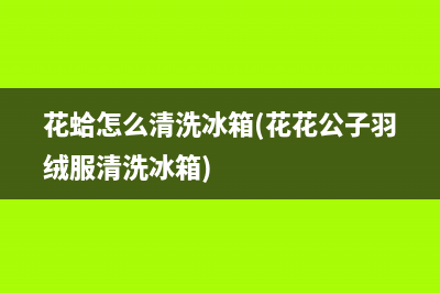 花蛤怎么清洗冰箱(花花公子羽绒服清洗冰箱)