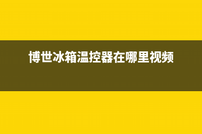 博世冰箱温控器探头出故障的维修方法(博世冰箱温控器在哪里视频)