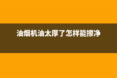 油烟机厚重的油污怎么清洗(油烟机蝴蝶片清洗)(油烟机油太厚了怎样能擦净)